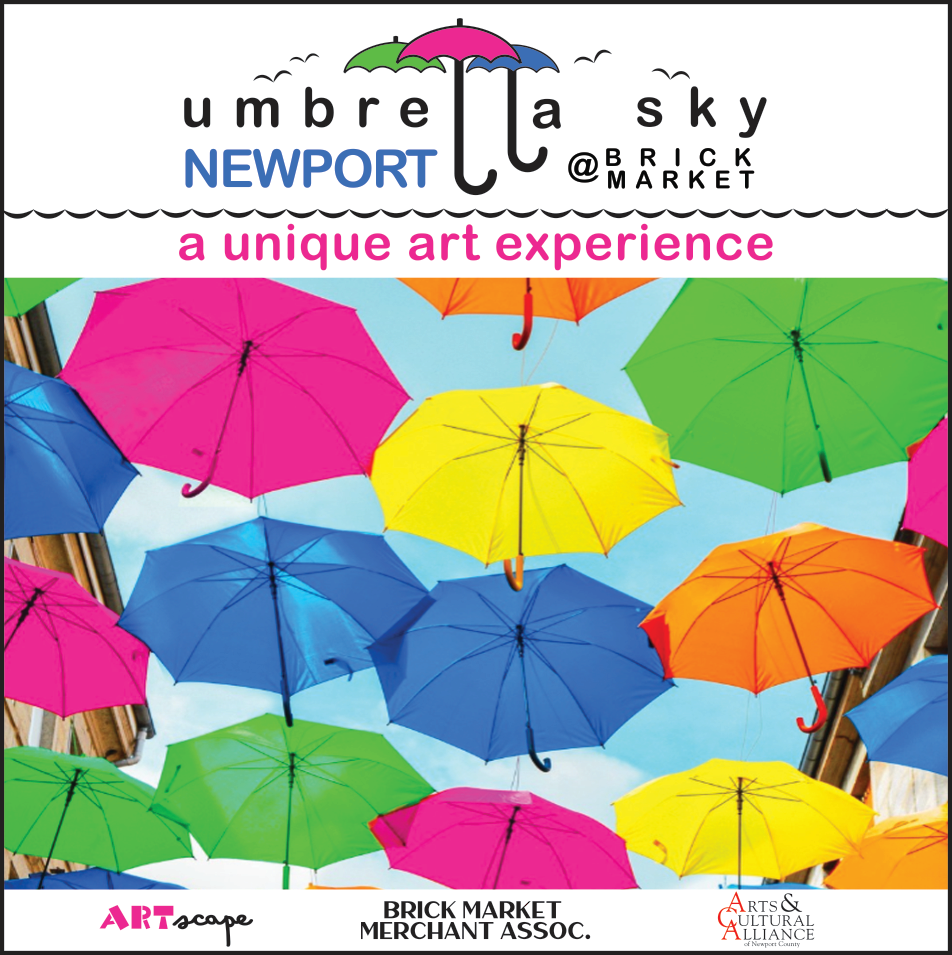 Umbrella Sky at Brick Market Place Print Ad